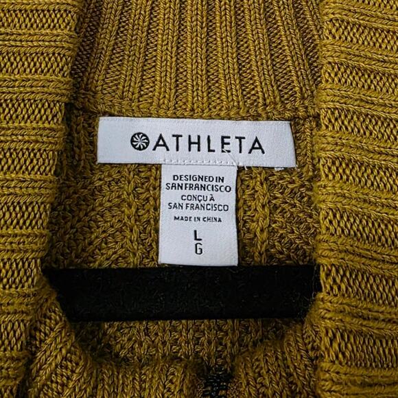 Athleta En Route Full Zip Sweater Thermolite Cardigan Jacket Palo Verde Wool - Picture 6 of 11
